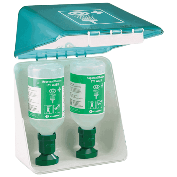 SecuBox mit Augenspülflaschen grün