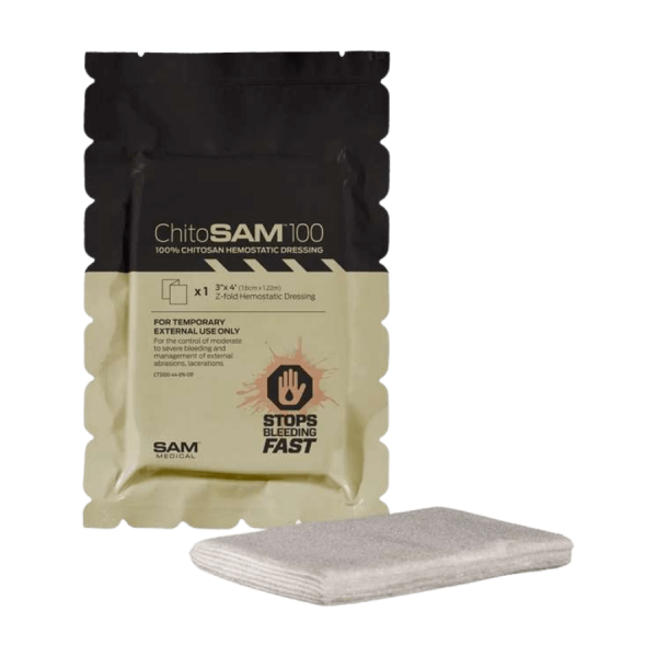 SAM Medical® ChitoSAM® 100 Gauze Z-gefaltet | Hämostatikum | Größe: 7,5 x 122 cm