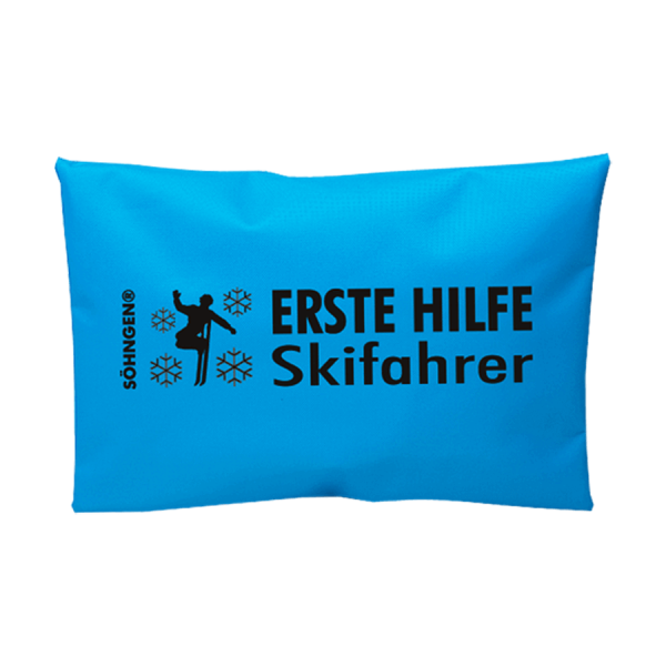 Erste Hilfe Skifahrer und Snowboarder blau