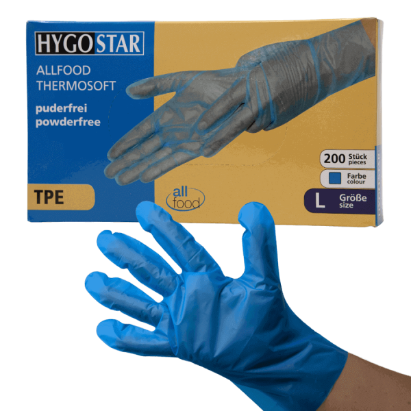 TPE-Handschuhe "Allfood Thermosoft" puderfrei blau L (200 Stk.)