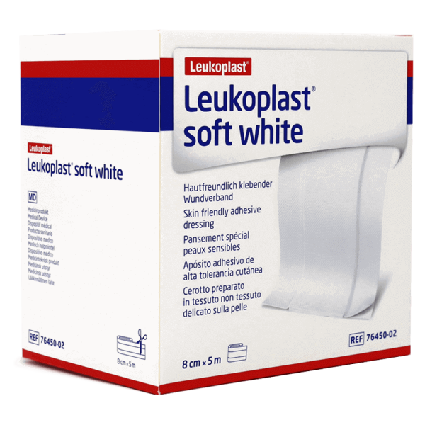 Leukoplast soft white 5m x 8cm Rolle